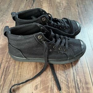 cariuma OCA high all black canvas sneakers, size 8
